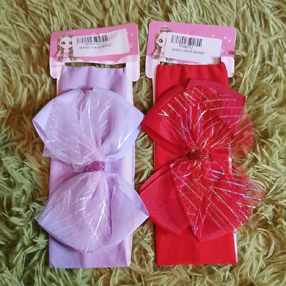 Baby‎ Hair Bands - Purple and Red